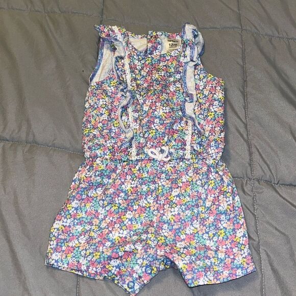 12m carters flower jumpsuit - Picture 1 of 2